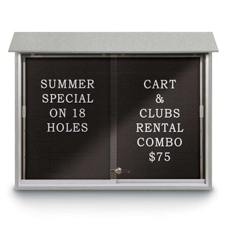 United Visual Products Indoor Enclosed Combo Board, 42"x32", Bronze Frame/Grey & Blue Spruce UVCB4232BZ-GREY-BLSPRU